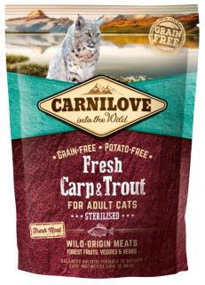 Carnilove Cat Fresh Carp  Trout Sterilised 400g (Kapr a pstruh. Kompletní krmivo pro kastrované kočky. Bez obilovin (grain free). )