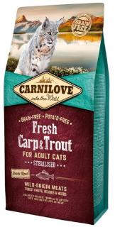 Carnilove Cat Fresh Carp  Trout Sterilised 6kg (Kapr a pstruh. Kompletní krmivo pro kastrované kočky. Bez obilovin (grain free). )