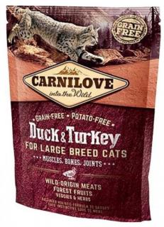 Carnilove Cat LB Duck  Turkey Muscles, Bones, Joints 400g (Kompletní krmivo pro velká plemena koček. Z kachny a krocana. Bez obilovin (grain free).)