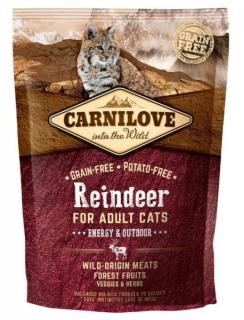 Carnilove Cat Reindeer for Adult Energy  Outdoor 400g (Kompletní krmivo pro aktivní a venkovní kočky. Ze soba. Bez obilovin (grain free).)