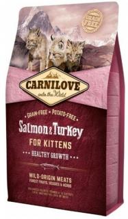Carnilove Cat Salmon  Turkey for Kittens Healthy Growth 2kg (Kompletní krmivo pro zdravý růst koťat. Z lososa a krocana. Bez obilovin (grain free).)