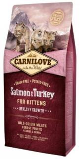 Carnilove Cat Salmon  Turkey for Kittens Healthy Growth 6kg (Kompletní krmivo pro zdravý růst koťat. Z lososa a krocana. Bez obilovin (grain free).)