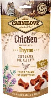 Carnilove Cat Semi Moist Snack ChickenThyme 50g (Poloměkký pamlsek z kuřecího masa s tymiánem. Pro zdravé močové cesty.)