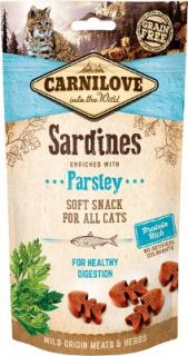 Carnilove Cat Semi Moist Snack SardineParsley 50g (Poloměkký pamlsek ze sardinek s petrželí. Pro zdravé trávení.)