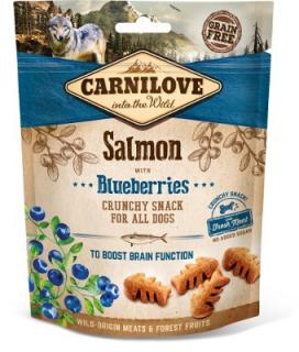 Carnilove Dog Crunchy Snack SalmonBlueberries 200g (Křupavý pamlsek z lososa s borůvkami. Vhodný i pro podporu funkce mozku.)