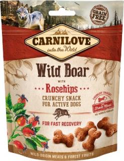 Carnilove Dog Crunchy Snack Wild BoarRosehips 200g (Křupavý pamlsek z divočáka se šípkem. Pro aktivní psy a vitamínem C pro rychlé zotavení.)
