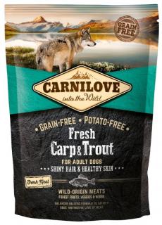 Carnilove Dog Fresh Carp  Trout for Adult 1.5kg (Kapr a pstruh. Bez obilovin a brambor. Superprémiové krmivo pro dospělé psy všech plemen. )