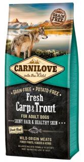 Carnilove Dog Fresh Carp  Trout for Adult 12kg (Kapr a pstruh. Bez obilovin a brambor. Superprémiové krmivo pro dospělé psy všech plemen. )