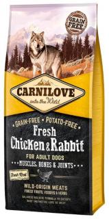 Carnilove Dog Fresh Chicken  Rabbit for Adult 12kg (Kuřecí a králík. Bez obilovin a brambor. Superprémiové krmivo pro dospělé psy všech plemen. )