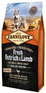 Carnilove Dog Fresh OstrichLamb for Small Breed 6kg (Pštros a jehněčí. Bez obilovin a brambor. Superprémiové krmivo pro dospělé psy malých plemen. )