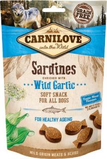 Carnilove Dog Semi Moist SardinesWild Garlic 200g (Poloměkký pamlsek ze sardinek s medvědím česnekem. Pro zpomalení stárnutí a vitalitu. )