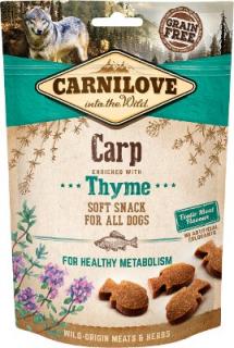 Carnilove Dog Semi Moist Snack CarpThyme 200g (Poloměkký pamlsek z masa kapra s tymiánem. Pro zdravý metabolismus.)