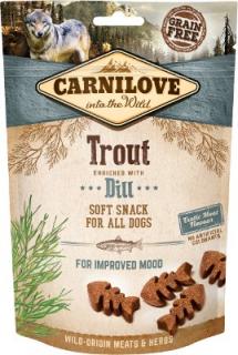 Carnilove Dog Semi Moist Snack TroutDill 200g (Poloměkký pamlsek z masa pstruha s koprem. Pro lepší náladu a srst.)
