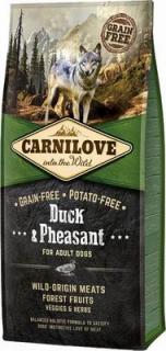 Carnilove Duck  Pheasant for Adult 12kg (Superprémiové kompletní krmivo bez obilovin a bez brambor pro dospělé psy všech plemen. Kachna a bažant.)