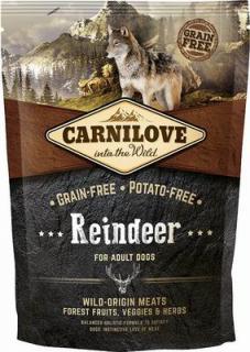 Carnilove Reindeer for Adult 1,5kg (Superprémiové kompletní krmivo bez obilovin a bez brambor pro dospělé psy všech plemen. Sobí maso.)
