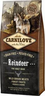 Carnilove Reindeer for Adult 12kg (Superprémiové kompletní krmivo bez obilovin a bez brambor pro dospělé psy všech plemen. Sobí maso.)
