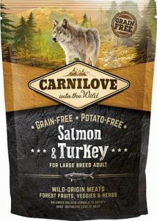 Carnilove Salmon  Turkey for Large Breed Adult 1,5kg (Superprémiové kompletní krmivo bez obilovin a bez brambor pro dospělé psy velkých plemen. Losos a krocan.)