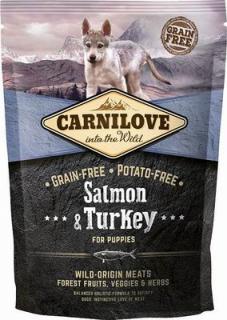 Carnilove Salmon  Turkey for Puppies 1,5kg (Superprémiové kompletní krmivo bez obilovin a bez brambor pro štěňata všech plemen. Losos a krocan.)