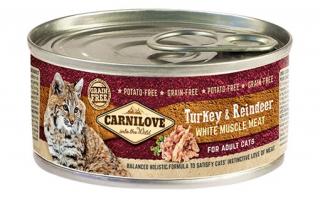 Carnilove White Muscle Meat Turkey  Reindeer cats 100g (Bílé krocaní maso a sob. Kompletní vlhké krmivo pro dospělé kočky. )