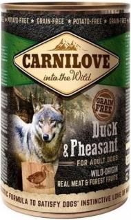 Carnilove Wild Meat Duck  Pheasant 400g (Masové paté kachna a bažant s lesním ovocem pro dospělé psy. Bez obilovin ( grain free ) .)