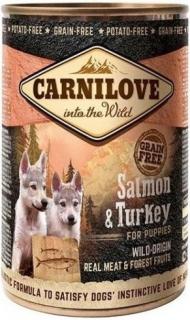 Carnilove Wild Meat Salmon  Turkey for Puppies 400g (Masové paté losos a krocan s lesním ovocem pro štěňata. Bez obilovin (grain free).)