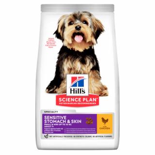 Hill's Ca SP Sensitive Stomach  Skin Adult SmallMini Chicken 1,5kg (Pro dospělé psy malých a trpasličích plemen - s kuřetem. Pro citlivé zažívání a podporu srsti. )