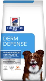 Hill's Canine Dry PD Derm Complete 12kg (Veterinární dieta pomáhající zvládat enviromentální alergie u psů.)