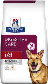 Hill's Canine PD I/D Dry 12kg (Veterinární dieta zmírňující trávicí potíže. Obohaceno o směs prebiotik rychle vyživujících střevní mikrobiom a podporující zdravé trávení.)