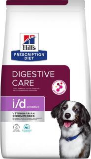 Hill's Canine PD I/D Dry Sensitive 1,5kg (Vysoce stravitelná veterinární dieta, která vyživuje střevní mikrobiom a zmírňuje trávicí potíže.)