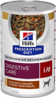 Hill's Canine PD I/D konz. Chicken stew 354g (Konzervovaná veterinární dieta pomáhající snižovat trávicí potíže.)