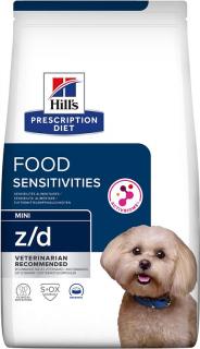 Hill's Canine PD Z/D Dry Ultra Alergen Free Mini 1kg (Veterinární dieta omezující příznaky kožních a trávicích problémů způsobených intolerancemi na krmivo.)