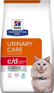 Hill's Feline PD C/D Dry Urinary Stress Sea Fish 8kg (Veterinární dieta snižující recidivu nejběžnějších příznaků močových problémů o 89 %. Se složkami pro kontrolu stresu.)