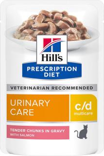Hill's Feline PD C/D kapsa MultiCare Salmon 12x85g (Veterinární dieta omezující běžné příznaky močových problémů. Kapsička s lososem.)