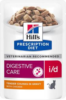 Hill's Feline PD I/D kapsa Chicken 12x85g (Veterinární dieta vyživující střevní mikrobiom a pomáhající zmírnit trávicí potíže. Kapsička s kuřetem.)