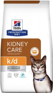 Hill's Feline PD K/D Dry Tuna 1,5kg (Veterinární dieta na podporu funkce ledvin při jejich chronickém zánětu nebo dočasném selhání. S tuňákem.)