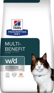 Hill's Feline PD W/D Dry 1,5kg (Veterinární dieta pro zvládání hyperlipidemie, regulace hladiny cukru v krvi, regulace hmotnosti a zdravé trávení.)