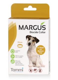 Margus Biocide antiparazitární obojek pes S,M 55cm (Biocidní obojek proti vnějším parazitům pro střední a malé psy. Přírodní.)