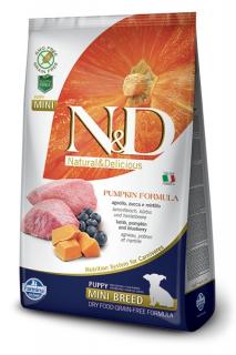 N&D GF Pumpkin DOG Puppy Mini Lamb & Blueberry 2,5kg