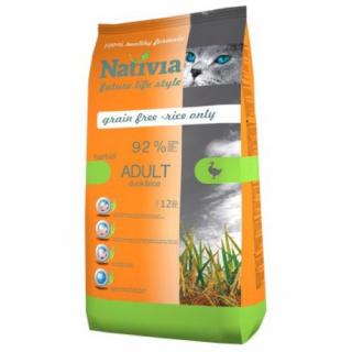 Nativia Cat Adult Duckrice hairball 1,5kg (Kompletní krmivo pro dospělé kočky od 12 měsíců, vhodné také pro dlouhosrsté kočky.)
