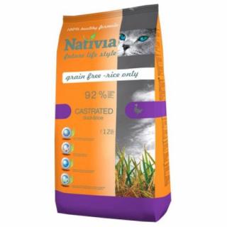 Nativia Cat Castrated 10kg (Kompletní krmivo pro dospělé sterilizované nebo kastrované kočky, vhodné také pro kočky starší nebo obézní.)
