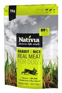 Nativia Dog REAL MEAT rabbitrice 8kg (Kompletní krmivo s čerstvým králičím masem pro dospělé psy.)