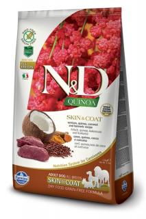 ND GF Quinoa DOG SkinCoat Venison  Coconut 2,5g (Kompletní vyvážené krmivo pro dospělé psy. Zvěřina, quinoa, kokos, kurkuma. )