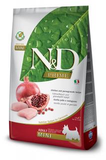 ND Prime Dog Adult Mini Chicken  Pomegranate 7kg (Kuře a granátové jablko. Kompletní krmivo pro dospělé psy malých plemen.)