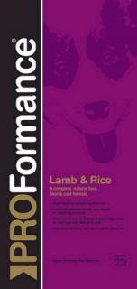 PROFormance Lamb  Rice 15kg (Pro zdravou kůži a srst. Kompletní a vyvážená výživa.)