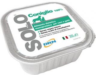 Solo Coniglio ( 100% králík ) - vanička 100g (Mono-proteinová výživa pro psy a kočky.)
