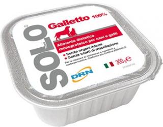 Solo Galleto ( 100% kohout ) - vanička 300g (Mono-proteinová výživa pro psy a kočky.)