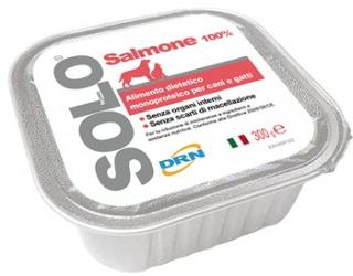 Solo Salmone ( 100% losos ) - vanička 100g (Mono-proteinová výživa pro psy a kočky.)