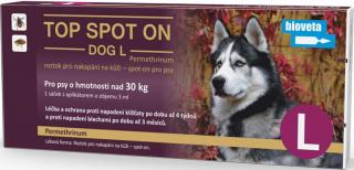 Top spot on Dog L 1x3ml (nad 30kg) (Antiparazitární roztok pro nakapání na kůži – spot-on pro psy. proti blechám a klíšťatům.)