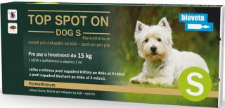 Top spot on Dog S 10x1ml (do 15kg) (Antiparazitární roztok pro nakapání na kůži – spot-on pro psy. proti blechám a klíšťatům.)