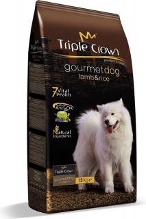 Triple Crown Dog Gourmet Lamb 15kg (Kompletní prémiové krmivo s jehněčím masem a rýží pro všechny dospělé psy všech plemen, včetně těch s citlivým zažíváním.)